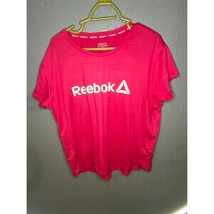Reebok Shirt Womens Adult XXLarge Pink Athletic Graphic Spell Out Casual Ladies